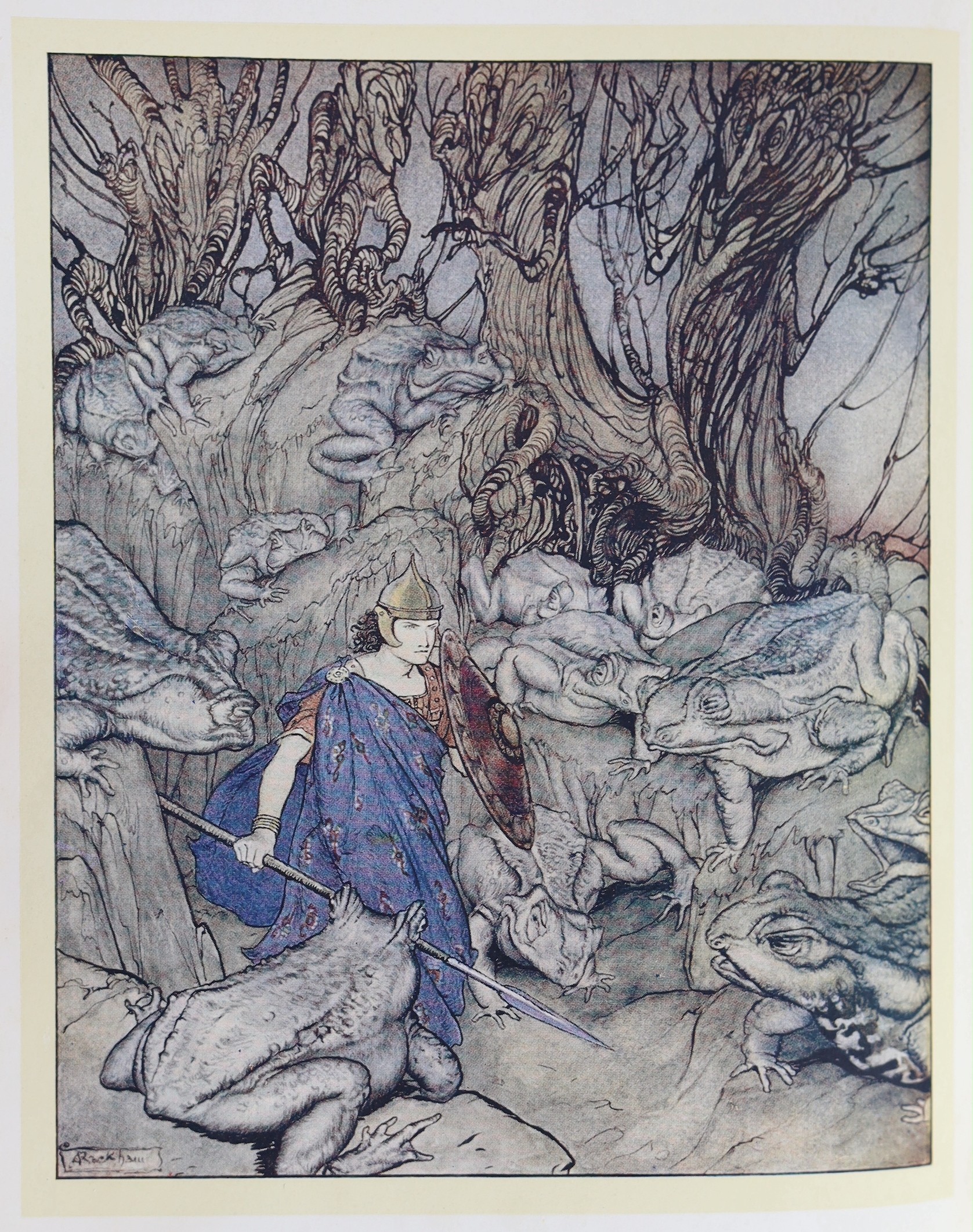 Stephens, James - Irish Fairy Tales, 1st edition, illustrated with 16 colour plates by Arthur Rackham, 8vo, original cloth, Macmillan, London, 1920, in slip case.